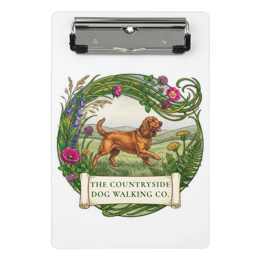 Cocker Spaniel Hondenuitlater Aangepaste Mini Klem Klembord (Voorkant)