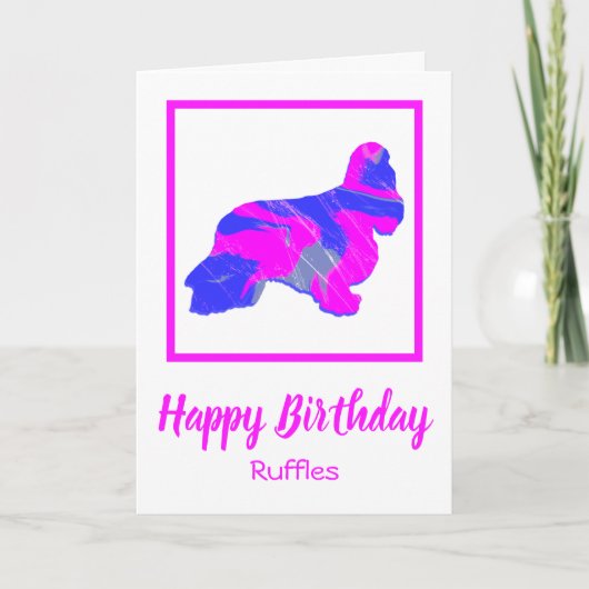 Cocker Spaniel Hot Pink Dog Funny Birthday Kaart (Voorkant)