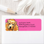 Cocker Spaniel Hot Pink Etiket (Insitu)