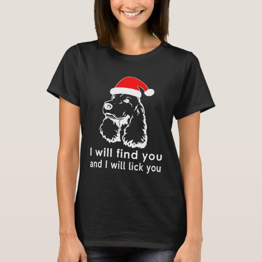 Cocker Spaniel houdt van lelijke kerst T-shirt (Voorkant)