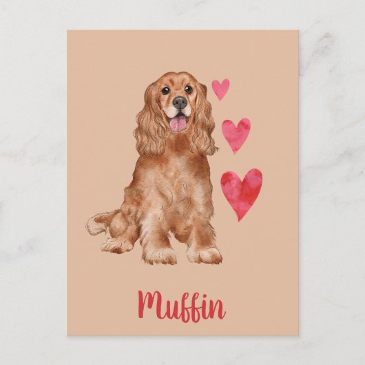 Cocker Spaniel  Huisdier naam Briefkaart (Voorkant)