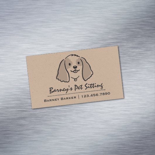 Cocker Spaniel | Huisdierenoppas | Dierenverzorgin Visitekaartje Magneet (Voorbeeld)