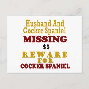 Cocker Spaniel & Husband Ontbrekende beloning voor Briefkaart
