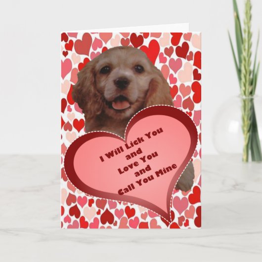 Cocker Spaniel ik laat je Valentijn Kaart (Voorkant)