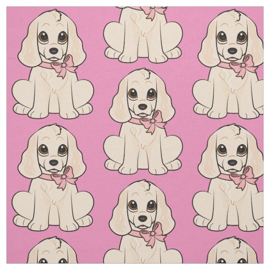 Cocker Spaniel in een Bow Stof (Swatch)