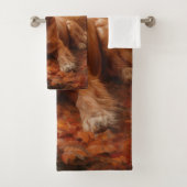 Cocker Spaniel in Herfstbladeren Herfst Inspire Bad Handdoek (Insitu)