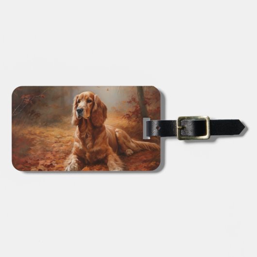 Cocker Spaniel in Herfstbladeren Herfst Inspire Bagagelabel (Voorkant horizontaal)