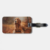 Cocker Spaniel in Herfstbladeren Herfst Inspire Bagagelabel (Achterkant horizontaal)