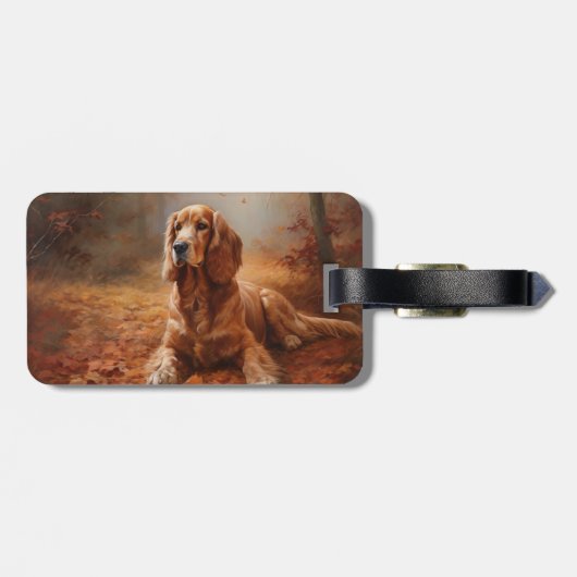 Cocker Spaniel in Herfstbladeren Herfst Inspire Bagagelabel (Achterkant horizontaal)