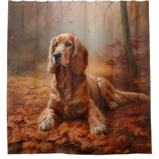 Cocker Spaniel in Herfstbladeren Herfst Inspire Douchegordijn (Voorkant)