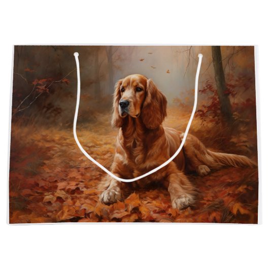 Cocker Spaniel in Herfstbladeren Herfst Inspire Groot Cadeauzakje (Voorkant)