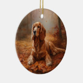 Cocker Spaniel in Herfstbladeren Herfst Inspire Keramisch Ornament (Rechts)