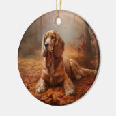 Cocker Spaniel in Herfstbladeren Herfst Inspire Keramisch Ornament (Links)