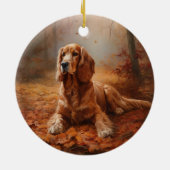 Cocker Spaniel in Herfstbladeren Herfst Inspire Keramisch Ornament (Achterkant)