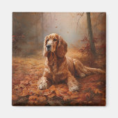 Cocker Spaniel in Herfstbladeren Herfst Inspire Magneet (Voorkant)