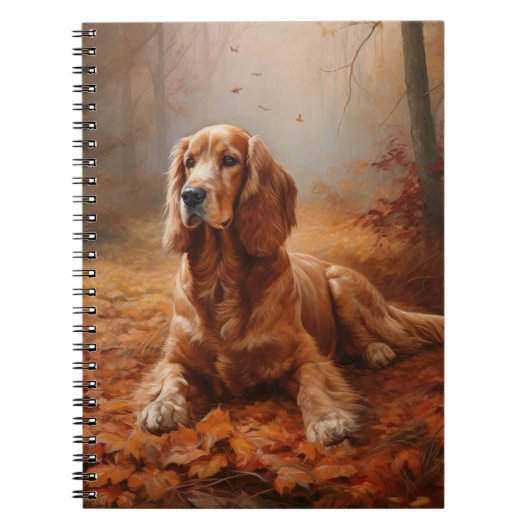 Cocker Spaniel in Herfstbladeren Herfst Inspire Notitieboek (Voorkant)