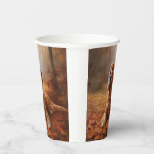 Cocker Spaniel in Herfstbladeren Herfst Inspire Papieren Bekers (Rechts)