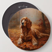 Cocker Spaniel in Herfstbladeren Herfst Inspire Ronde Button 6,0 Cm (Voorkant /achterkant)