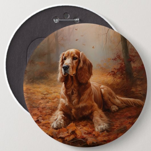 Cocker Spaniel in Herfstbladeren Herfst Inspire Ronde Button 6,0 Cm (Voorkant /achterkant)