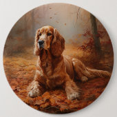 Cocker Spaniel in Herfstbladeren Herfst Inspire Ronde Button 6,0 Cm (Voorkant)