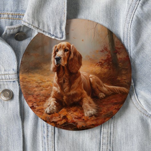 Cocker Spaniel in Herfstbladeren Herfst Inspire Ronde Button 6,0 Cm (In situ)