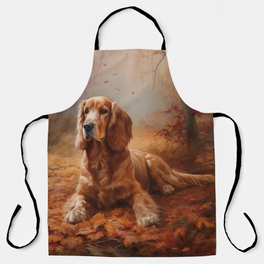 Cocker Spaniel in Herfstbladeren Herfst Inspire Schort (Voorkant)