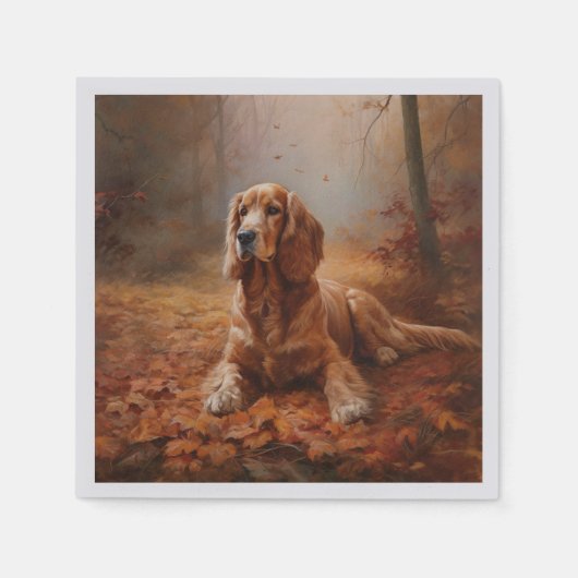 Cocker Spaniel in Herfstbladeren Herfst Inspire Servet (Voorkant)