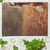 Cocker Spaniel in Herfstbladeren Herfst Inspire Theedoek (Gevouwen)