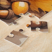 Cocker Spaniel in herfstbladeren Thanksgiving Kuns Legpuzzel (Zijkant)