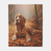 Cocker Spaniel in herfstbladeren val inspireert Fleece Deken (Voorkant)