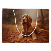 Cocker Spaniel in herfstbladeren val inspireert Groot Cadeauzakje (Achterkant)