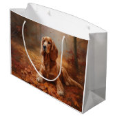 Cocker Spaniel in herfstbladeren val inspireert Groot Cadeauzakje (Achterkant Gekanteld)