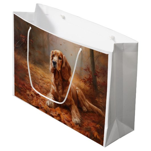Cocker Spaniel in herfstbladeren val inspireert Groot Cadeauzakje (Voorkant Gekanteld)