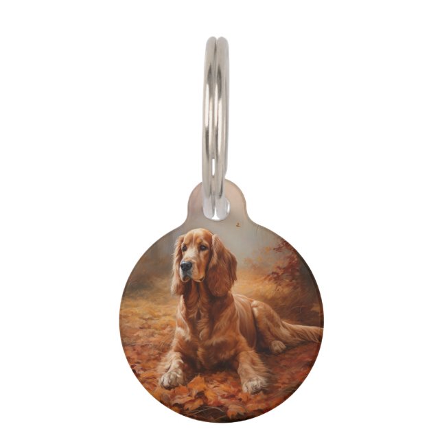 Cocker Spaniel in herfstbladeren val inspireert Huisdierpenning (Voorkant)