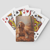 Cocker Spaniel in herfstbladeren val inspireert Pokerkaarten (Achterkant)
