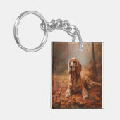 Cocker Spaniel in herfstbladeren val inspireert Sleutelhanger (Voorkant Links)