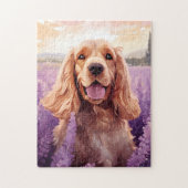 Cocker Spaniel in Lavendel veld Legpuzzel (Verticaal)