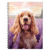 Cocker Spaniel in Lavendel veld Notitieboek (Voorkant)