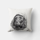 Cocker Spaniel in regenjas (sneeuw) Kussen (Achterkant)