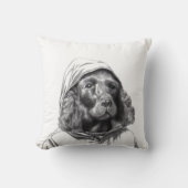 Cocker Spaniel in regenjas (sneeuw) Kussen (Voorkant)