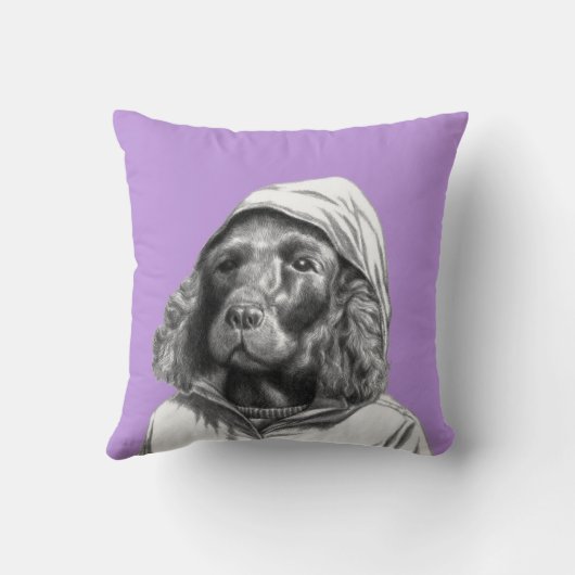 Cocker Spaniel in regenjas (Sumire) Kussen (Achterkant)