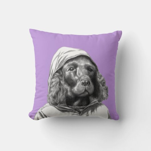 Cocker Spaniel in regenjas (Sumire) Kussen (Voorkant)