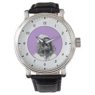 Cocker Spaniel in regenjas (Sumire) M1 Horloge