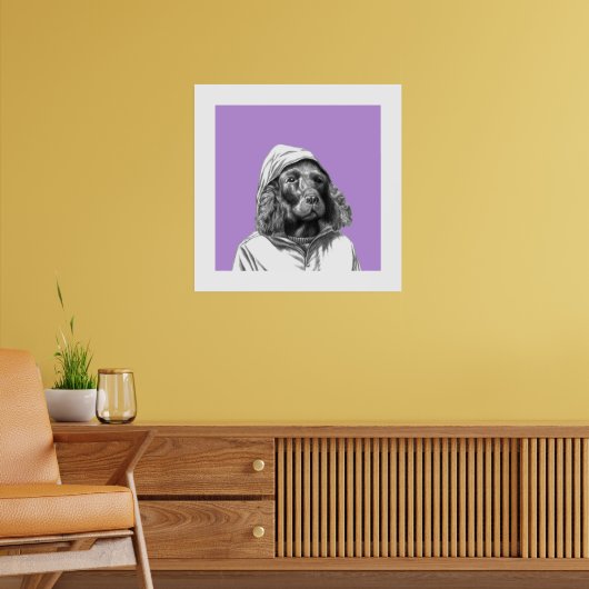 Cocker Spaniel in regenjas (Sumire) Poster (Woonkamer 2)