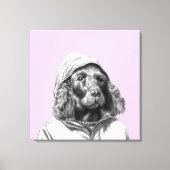 Cocker Spaniel in regenjas (Ume) Canvas Afdruk (Voorkant)