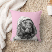 Cocker Spaniel in regenjas (Ume) Kussen (Deken)