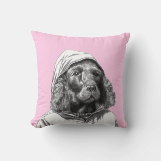 Cocker Spaniel in regenjas (Ume) Kussen (Voorkant)