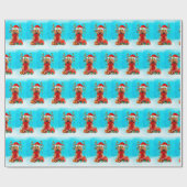 Cocker Spaniel in sneeuw met kerstcadeaus Cadeaupapier (Vlak)