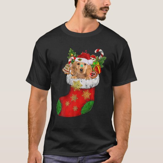 Cocker Spaniel in Sock-kerstkerstkerstkerstkerstke T-shirt (Voorkant)