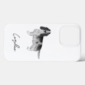 Cocker Spaniel in zwart en wit & aangepaste naam Case-Mate iPhone Case (Achterkant (horizontaal))